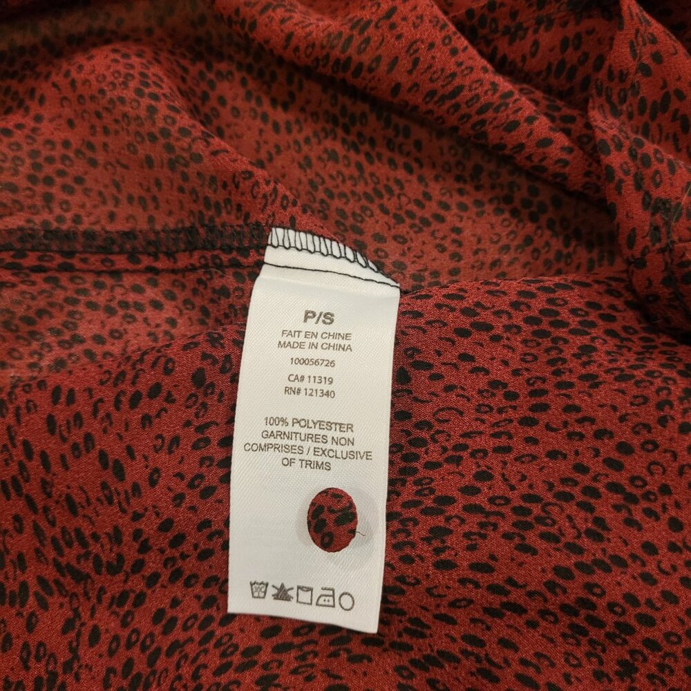 NWT DYNAMITE | Kaia Mock Neck Blouse w/ Bow Long Sleeve Top | Sz. S - Picture 12 of 13